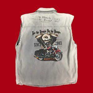 Y2K Biker jacket / denim biker vest